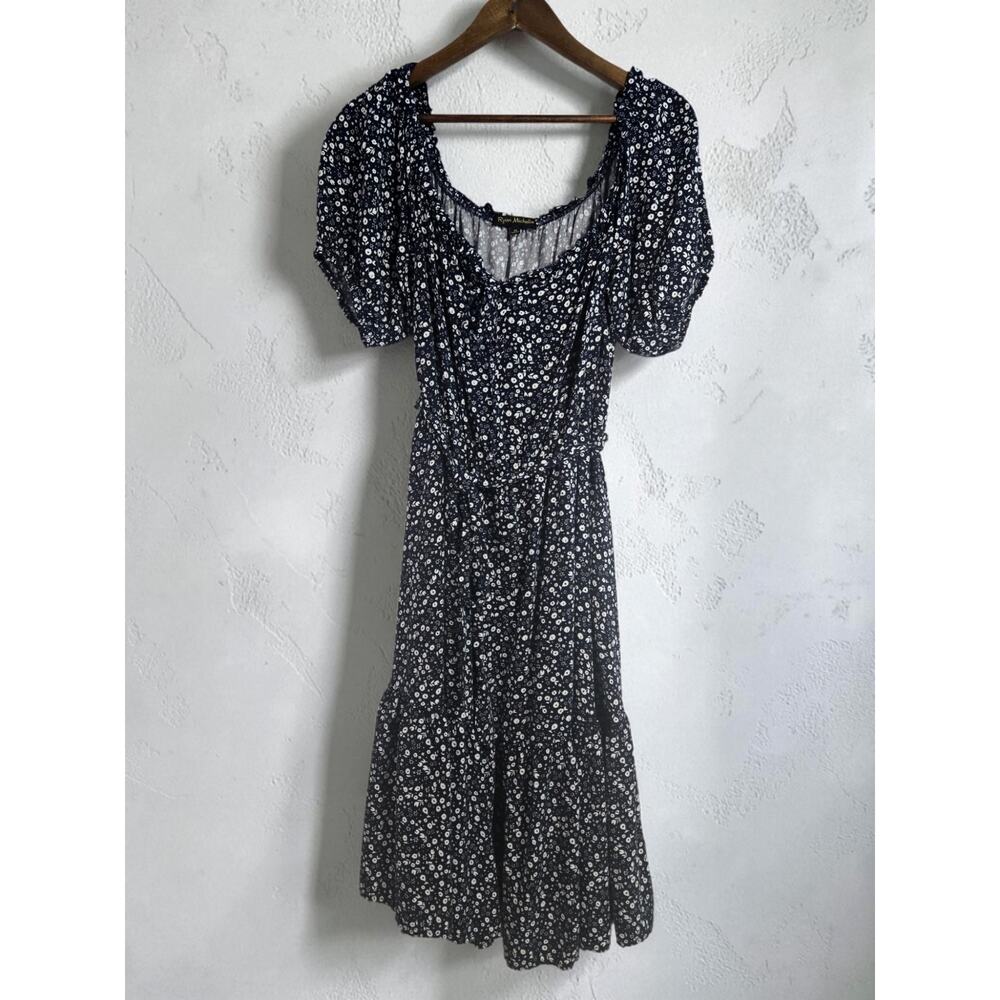 Ryan Michelle Blue Tie Waist Dress Size M
